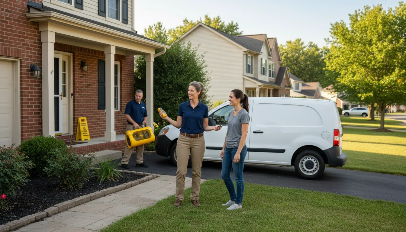 Residential water damage restoration in Washingtonville, PA